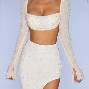 Oh Polly - White Pearl Set - both size XS. Worn once for bachelorette